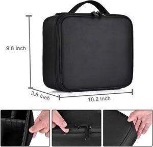 กระเป๋าจัดระเบียบเครื่องสำอางแบบพกพา โพลีเอสเตอร์รักษ์โลก ดีไซน์ทันสมัย พร้อมโลโก้สั่งทำ ช่องแบ่งปรับได้ ปิดด้วยซิป เหมาะสำหรับใช้เป็นของแจก - Product Image 4