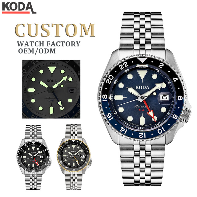 Custom Watch Classic  Diver Sports Stainless Steel Band 24mm Band Width Water Resistant 10 Power Reserve Mechanical for Men
