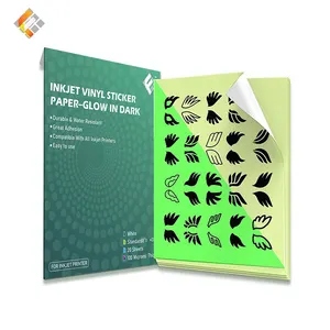 Aufkleber Leucht papier Inkjet Vinyl Etikett für selbst klebende benutzer definierte Tiere Tastatur Kinder Drucker Die Cut Glow In The Dark Aufkleber