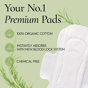 Truly Organic INERTIA Pads - The <b>Prism</b> with Wings for Women Large Absorbency (10 Count) - (Pack of 1) Microplastic Free Pad - Product Image 3