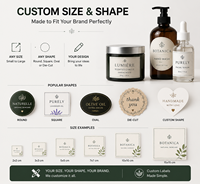 Étiquettes autocollantes en vinyle imperméable à l'eau pour bouteilles de cosmétiques et de soins personnels, impression florale personnalisée, en rouleau