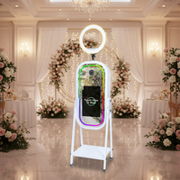 Photomaton portable vintage avec écran tactile LCD 21,5 pouces, logiciel gratuit installé, appareil photo reflex numérique, miroir selfie, verre trempé