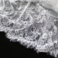 Zèle nouveau tissu de dentelle de cils en Nylon dentelle de Chantilly dentelle française pour tissu de robe de mode