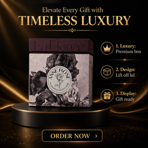 Coffret Cadeau Parfum Prune Profonde, Emballage Rigide de Luxe en Papier avec Logo Doré et Fenêtre Ronde - Product Image 6