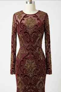 Vestido de Alta Calidad con Bordado Étnico de Diseñador, Vestido de Moda para Mujer, Disponible para Venta al Por Mayor - Product Image 5