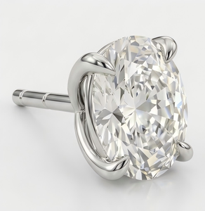 S925 Sterling <b>Silver</b> Moissanite <b>Stud</b> <b>Earrings</b> Oval Cut 4 Prong Claw <b>Set</b> Classic Jewelry for Wedding Gift - Product Image 3