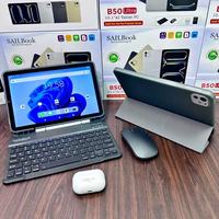 Tablette PC Android 15 Original B50 Ultra Sailbook 10,1 pouces avec souris, clavier, écouteurs, double carte SIM, Wi-Fi, ordinateur portable, tablette PC pour enfants