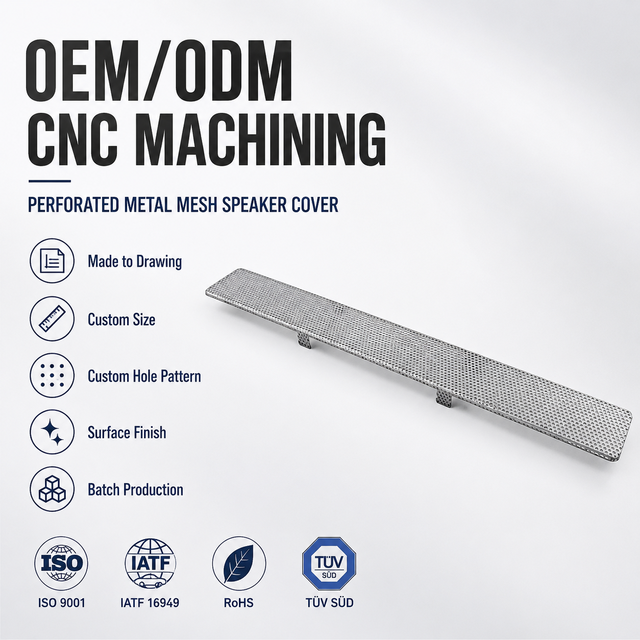 Custom Hole Pattern  Custom Size Supported Batch Production Antirust Perforated Metal Mesh Speaker Cover