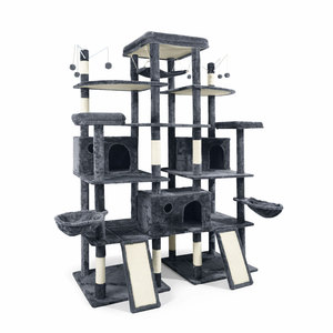 Elegant Eco-friendly Velvet <strong>Cat</strong> Tree Natural Sisal <strong>Scratching</strong> <strong>Posts</strong> Multi Level Durable Climbing Frame <strong>for</strong> <strong>Large</strong> <strong>Cats</strong> Indoor - Product Image 1
