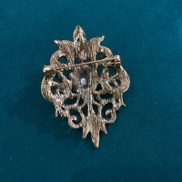 Nouvelle broche en cristal de style vintage ajourée, style indien-pakistanais, broche de costume, accessoire pour femme, élégant cadeau pour foulard