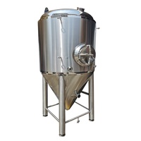 Fermenteur à bière en acier inoxydable pour brassage à domicile, fond de 500 l, 1000 l, 1 bbl, litre, avec veste de refroidissement, vin, petit unitank, fermentateur conique