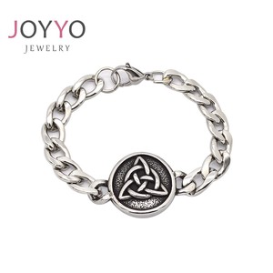 Pulsera de Acero Inoxidable con Nudo Celta Vintage para Hombre, Pulsera Personalizada Chapada en Plata en Venta al por Mayor - Product Image 5