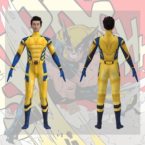 Nueva llegada superhéroe mono <span class=keywords><strong>Halloween</strong></span> fiesta Cosplay disfraz hombres 3D impresión James Howlett <span class=keywords><strong>Lobo</strong></span> película Zentai <span class=keywords><strong>disfraces</strong></span> - Product Image 6