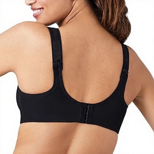 Sujetador deportivo negro sin aros para mujer, de copa completa, sin costuras, de punto, de elastano y nailon, diseño racerback, transpirable, con soporte, para todas las estaciones - Product Image 2
