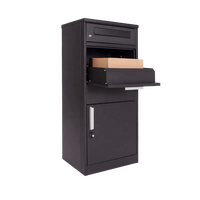 Boîte aux lettres extérieure autoportante en acier sécurisée pour jardin, avec serrure à clé, capacité 16L, pour appartement, avec fente pour colis et lettres