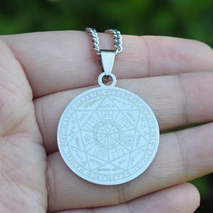 الفولاذ المقاوم للصدأ سبعة ملائكة ختم مجموعة سحرية قلادة رون تميمة حماية المجوهرات - Product Image 6