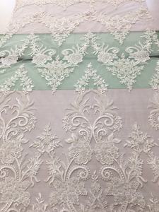 Tissu de mariage brodé à la machine de haute qualité, perles brodées de luxe, paillettes, dentelle pour la confection de robes, 100% filles - Product Image 4