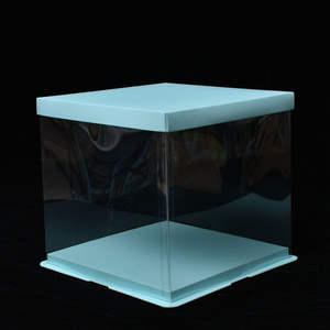 Boîte à gâteau carrée transparente, de grande taille, <span class=keywords><strong>bordure</strong></span> en plastique, Base forte, grand, 28x15 pouces - Product Image 3