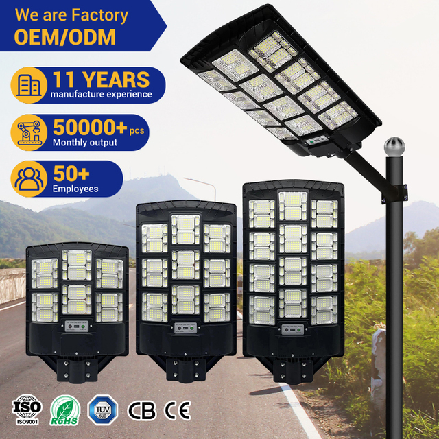 High Power 500W 1000W 1500W ABS Ip65 Project Use 150Lm Lifepo4 Battery Streetlight All in One Led Solar Street Light