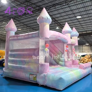 Château <span class=keywords><strong>Gonflable</strong></span> Commercial Blanc Aeor Yard pour Enfants avec Piscine et Souffleur - Product Image 5