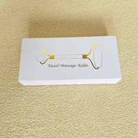 Rouleau de massage facial en quartz rose naturel haut de gamme, marque privée, anti-âge