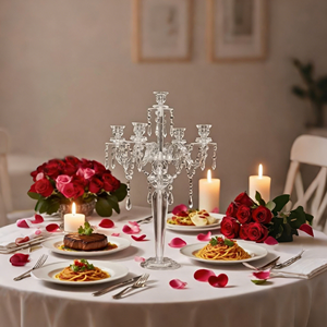 Candelabro Acrílico LANJO de 5/8 Brazos, Centro de Mesa para Bodas, Portavelas para Decoración de Eventos y Recepciones - Product Image 4