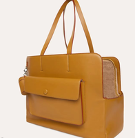 Sac à dos de transport pour chien en cuir végétalien de luxe personnalisé pour petits chiens, souple, grande capacité, avec bandoulière réglable