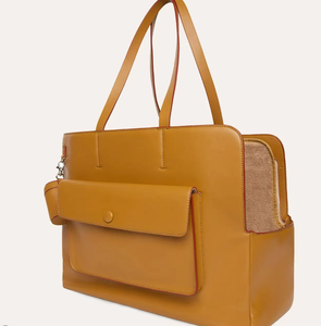 Sac à dos de transport pour <span class=keywords><strong>chien</strong></span> en cuir végétalien de luxe personnalisé pour petits chiens, souple, grande capacité, avec bandoulière réglable - Product Image 6