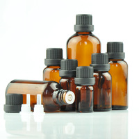 Bouteilles en Verre Personnalisées de Luxe 50 ml, 30 ml, 10 ml pour Sérum Premium, Huile Essentielle Ambrée Bleue, Soins Capillaires avec Vaporisateur et Compte-gouttes