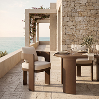 Chaise de salle à manger d'extérieur en aluminium avec tissu imperméable, design moderne pour jardin, villa, terrasse résidentielle
