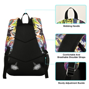 Wholesale Custom Graffiti-art Print Book Bag Unique Design <b>Backpack</b> <b>Student</b> School Bag - Product Image 3