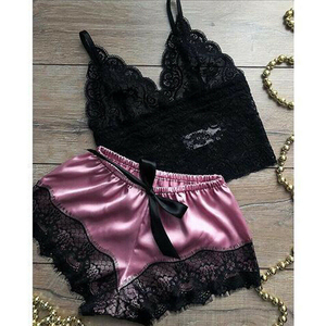 Set Top e Shorts, Pigiama Babydoll, Abbigliamento da Notte S/M/L/XL/2XL/3XL, Nuovo Colore, Lingerie in Pizzo da Donna - Product Image 5