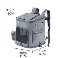 Sac à dos de transport pour animaux de compagnie de luxe, pliable, carré, avec fermeture éclair, en tissu Oxford imperméable, portable, respirant, robuste, pour chats et chiens, voyages et activités de plein air