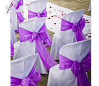 Fourniture d'usine sur mesure violet clair satin fête événement couverture de chaise de mariage ceintures de chaise fantaisie pour les mariages