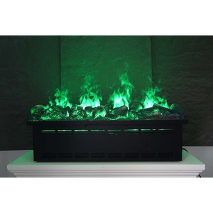 Chimenea Eléctrica Decorativa de Vapor de Agua <span class=keywords><strong>con</strong></span> Llama LED 3D Ajustable y Personalizable de 100cm, <span class=keywords><strong>con</strong></span> Leños Decorativos - Product Image 1