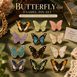 Insignia de Metal Personalizada de Alta Calidad con Diseño de Mariposa en Esmalte Suave, Estilo Moderno con Imitación Antigua y Color Personalizado - Product Image 2