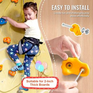 Juego de 25 Agarres para Escalada en Roca con Asas de Cuerda Anudada, Equipo y Accesorios Duraderos para Escalar - Product Image 5