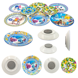 Assiette décorative en céramique personnalisée avec logo, différentes tailles, style aimant de réfrigérateur, souvenir de Grèce 7,5 cm 5,6 cm… - Product Image 1