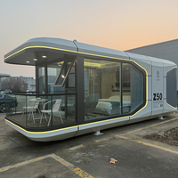 Maison capsule spatiale portable de luxe, maison préfabriquée mobile en conteneur, maison modulaire miniature prête à être expédiée