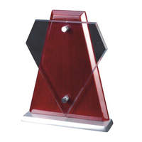 Trophée en cristal sur base en bois, vente en gros d'usine, trophée en verre sur bois vierge gravé au laser personnalisé, cadeau