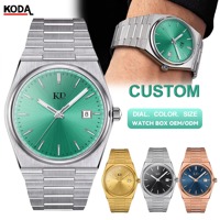 Nuevos Relojes de Lujo Personalizados para Hombre, Correa de Acero Inoxidable de 40 mm, Esfera Analógica Verde de Negocios, Reloj Mecánico Automático de Cristal