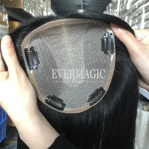 مصنع منفذ الحرير قاعدة الشعر توبر الطبيعية الأسود الأوروبية شعر بشري أصلي خصلات شعر للنساء