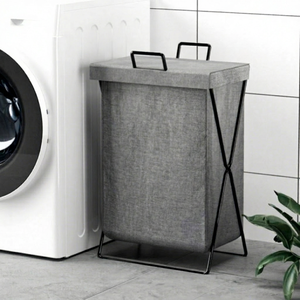 Bathroom Dirty Clothes Basket Storage Basket for Bathroom Modern Design Laundry Basket Modern Bathroom Folding Basket Non-Woven - Product Image 1