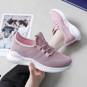 Chaussures en Maille Tricotée Volante pour <span class=keywords><strong>Femme</strong></span>, à Semelle Épaisse, Printemps-Été, Belles et Abordables, Prix d'Usine - Product Image 1