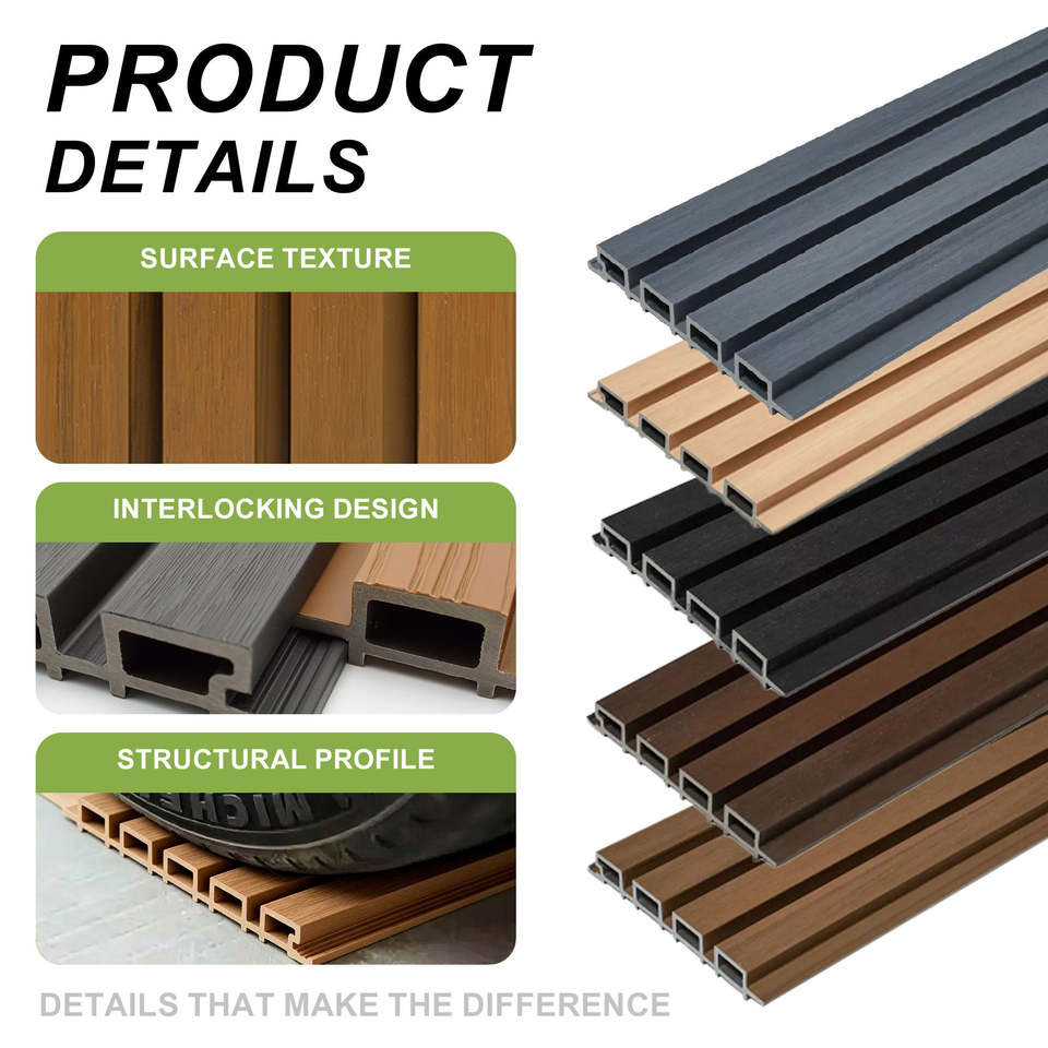 Composite Facade Panel Outdoor WPC Cladding Board Wood Plastic Wall ...