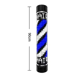 Siman Hot Sale Barbershop LED Barber Pole Red White Blue Hair Salon Shop Waterproof Rotating Sigh Light Outdoor Wall Mounted