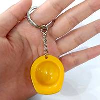 Porte-clés personnalisé en forme de mini-casque de sécurité, en plastique et alliage de zinc, robuste, idéal pour les cadeaux d'entreprise et les promotions de sécurité