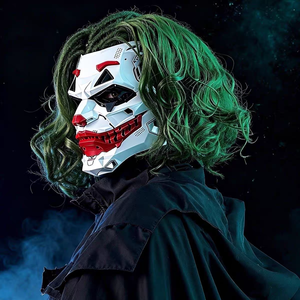 Masque de <span class=keywords><strong>costume</strong></span> de <span class=keywords><strong>clown</strong></span> cyberpunk de Noël unisexe en polyester - Product Image 2