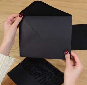 Sobres Negros Modernos Personalizados con Estampado Dorado y Efecto UV con <span class=keywords><strong>Diseño</strong></span> en Relieve para <span class=keywords><strong>Invitaciones</strong></span> <span class=keywords><strong>de</strong></span> Negocios - Product Image 3
