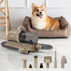 Kit de toilettage professionnel automatique 7-en-1 pour animaux de compagnie, brosses, peignes, rechargeable, faible bruit, aspirateur de nettoyage pour animaux de compagnie 1,5 L, tondeuse, coupe-poils - Product Image 3